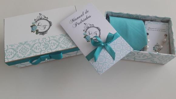 Kit Caixa Pulseira, Gravata E Manual De Padrinhos
