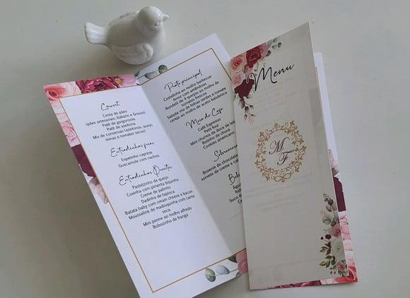 menu casamento