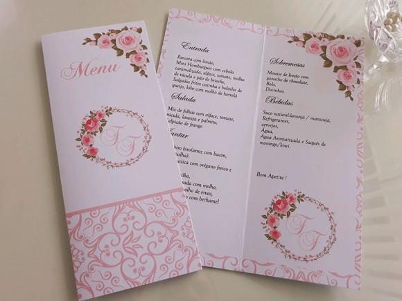 menu casamento