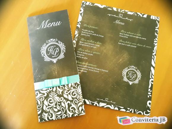 menu casamento chalck