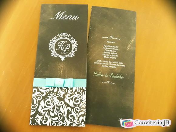 menu casamento chalck