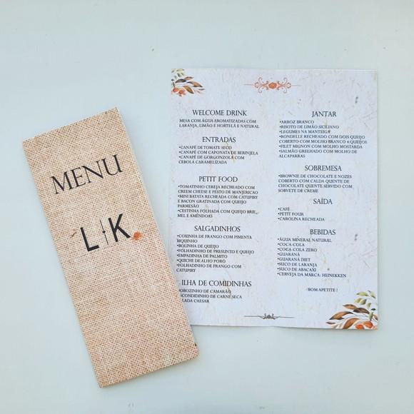 Menu Casamento Rustico
