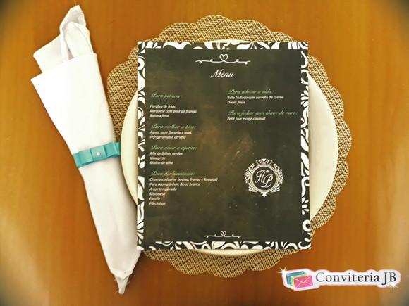 menu casamento chalck