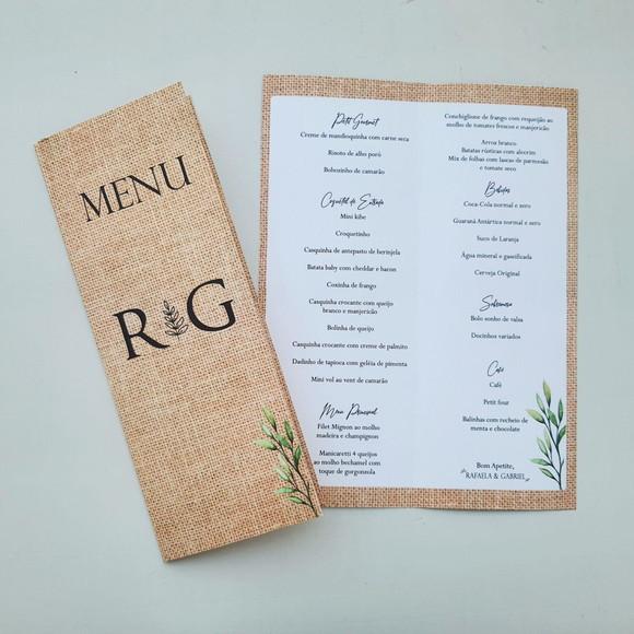 Menu Casamento Rustico