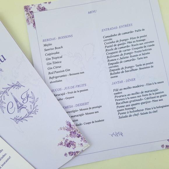 Menu de Casamento