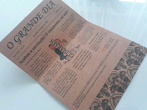 Papel Grosso Convite de Casamento Simples