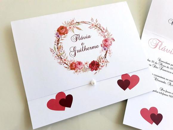 Papel Grosso Convite de Casamento Simples