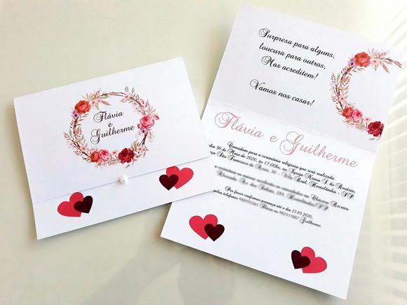 Papel Grosso Convite de Casamento Simples
