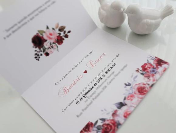 Papel Grosso Convite de Casamento Simples