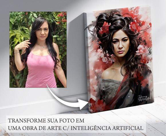 Quadro Personalizado Inteligência Artificial Tecido Canvas