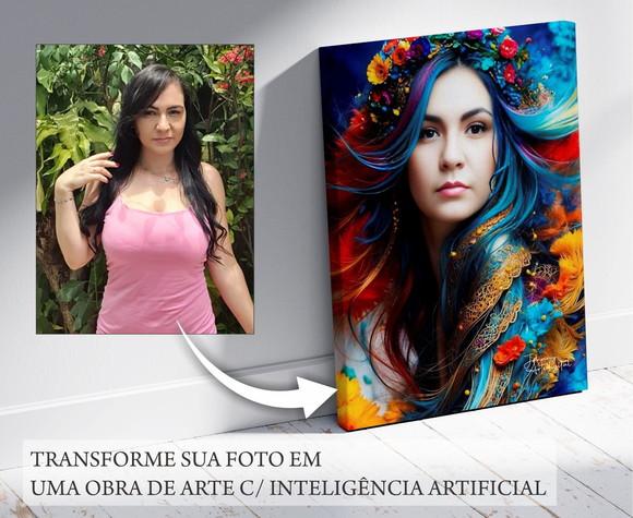 Quadro Personalizado Inteligência Artificial Tecido Canvas
