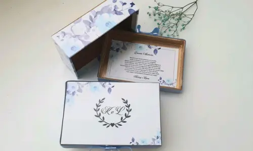 Caixa de Casamento Azul Celeste