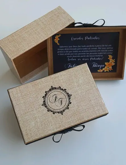 Caixa de Casamento mdf com Vinil