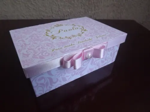 Caixa Personalizada para Batizado Floral