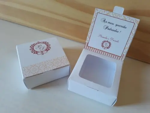 Caixa Personalizada Bem Casado (caixa Branca)