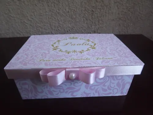 Caixa Personalizada para Batizado Floral