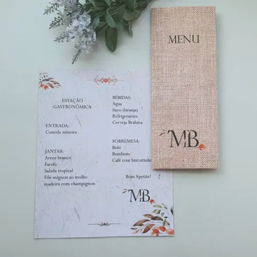 Cardápio- MENU DE MESA