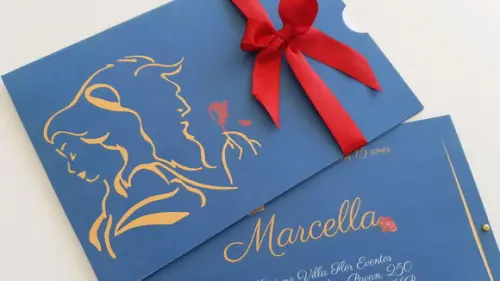 Convite Bela e a Fera Envelope
