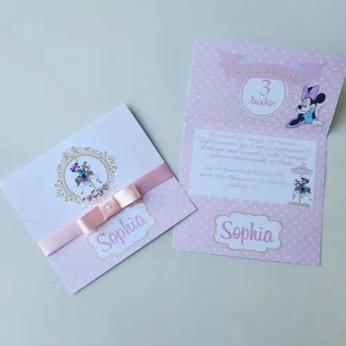 Convite Carrossel Minnie Promoção