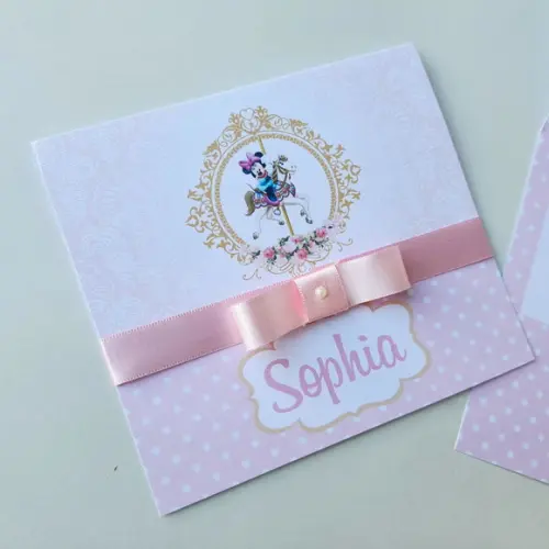 Convite Carrossel Minnie Promoção