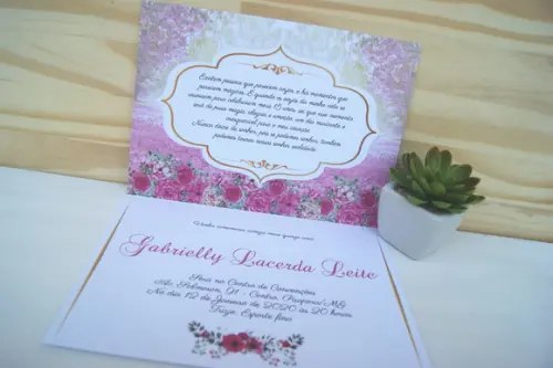 Convite de 15 Anos Portão Jardim