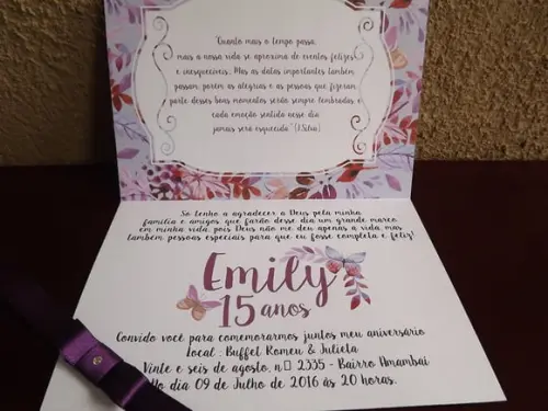 Convite de 15 anos- Borboletas