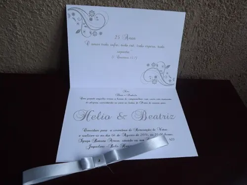 Convite de Bodas de Prata