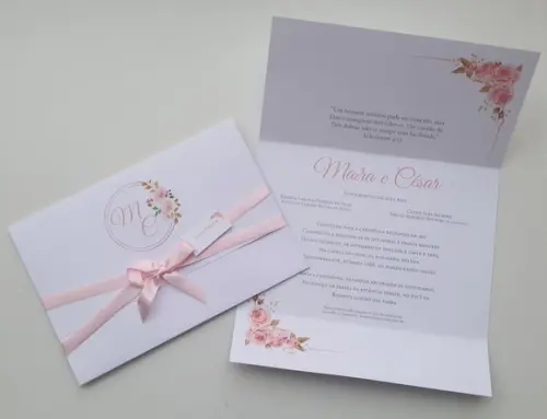 Convite de Casamento 2 Vincos