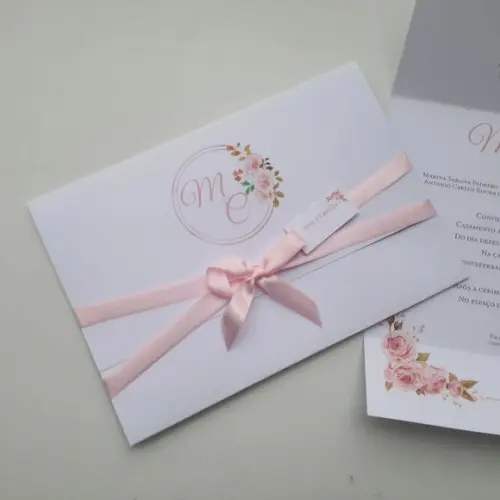 Convite de Casamento 2 Vincos