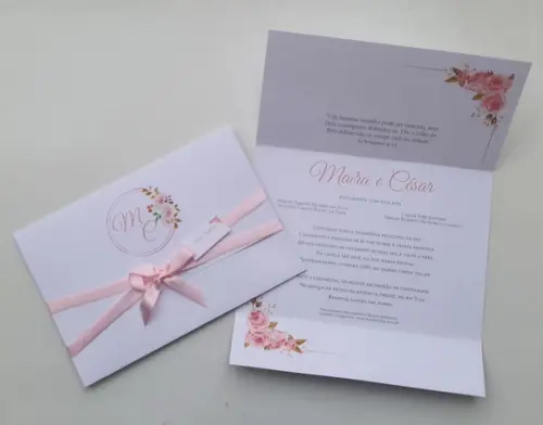 Convite de Casamento 2 Vincos