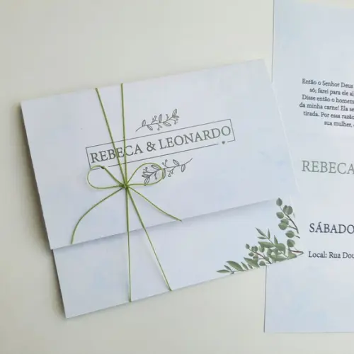 Convite de Casamento com Cordão