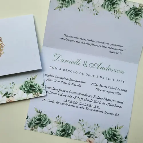 Convite de Casamento com Cordão