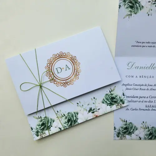 Convite de Casamento com Cordão
