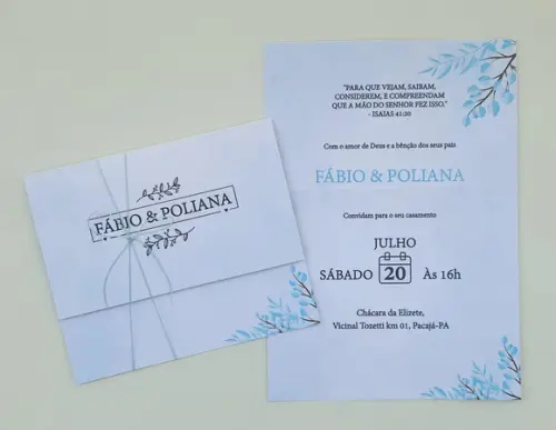 Convite de Casamento com Cordão