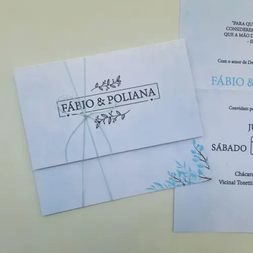 Convite de Casamento com Cordão