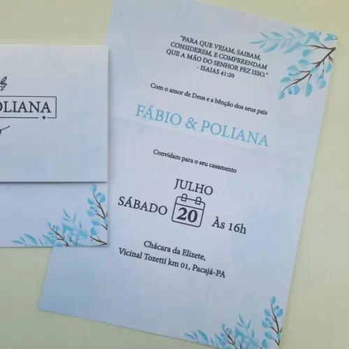 Convite de Casamento com Cordão