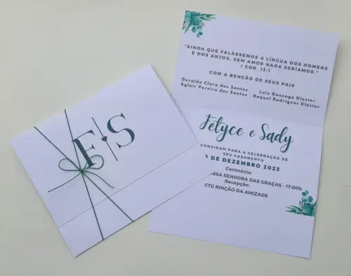 Convite de Casamento com Cordão