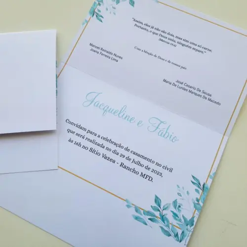 Convite de Casamento com Cordão