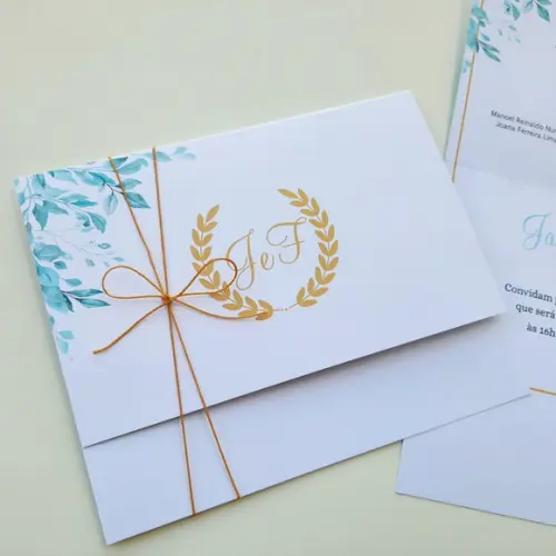 Convite de Casamento com Cordão
