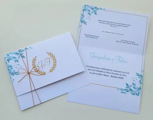 Convite de Casamento com Cordão