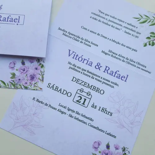 Convite de Casamento com Cordão