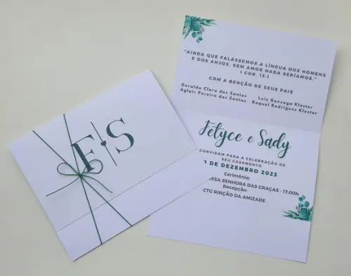 Convite de Casamento com Cordão