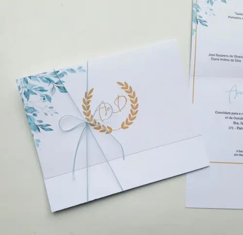 Convite de Casamento com Cordão