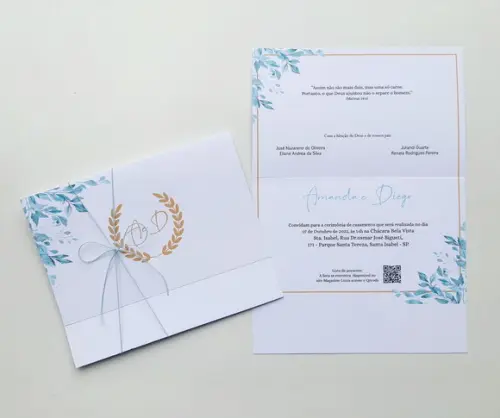 Convite de Casamento com Cordão