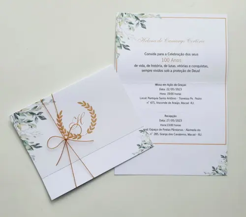 Convite de Casamento com Cordão