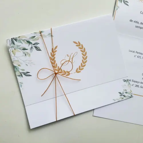 Convite de Casamento com Cordão