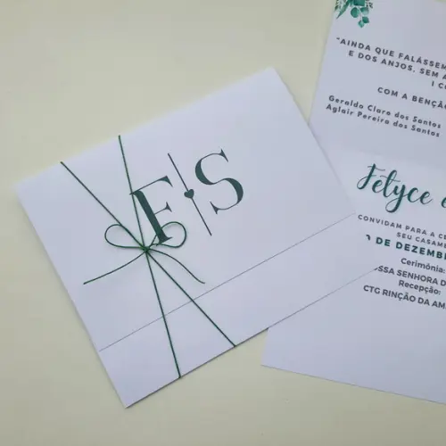 Convite de Casamento com Cordão