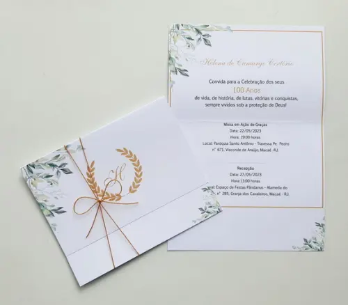 Convite de Casamento com Cordão