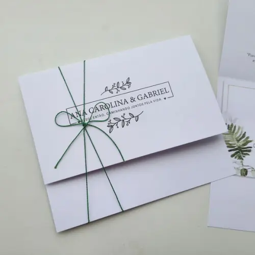 Convite de Casamento com Cordão Terracota