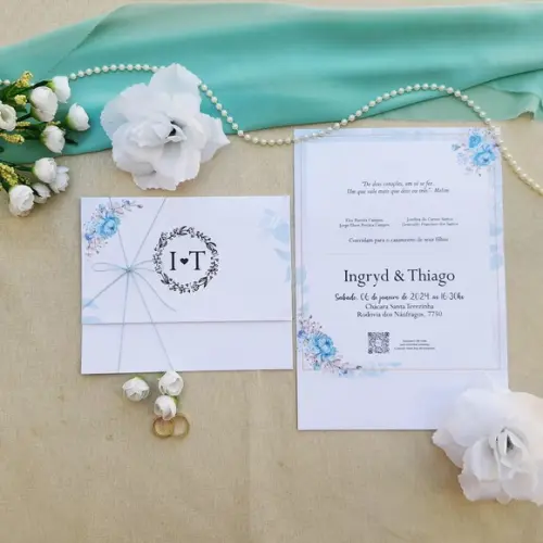 Convite de Casamento com Cordão Terracota